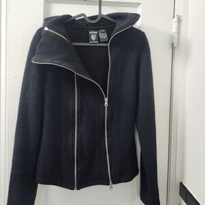 KUHL Black Women's Merino Wool Sweater Jacket with Double Zipper